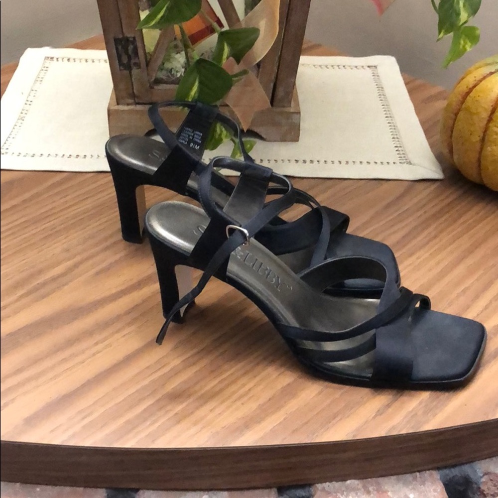 Black Strappy Heels - Picture 2 of 5